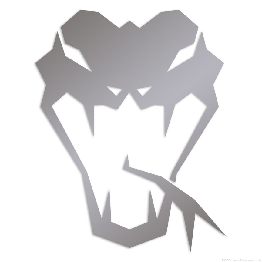 Snake Head Fangs - Decal Sticker - Multiple Colors & Sizes